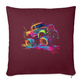 Boue Bogging Boue Course de boue 4 roues Monster Tru - Housse de coussin décorative 45 x 45 cm - bordeaux - Devant