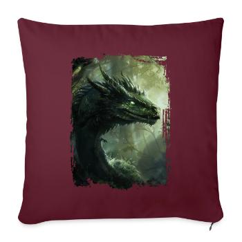Drachen - Sofakissenbezug 45 x 45 cm - Burgunderrot - Vorne