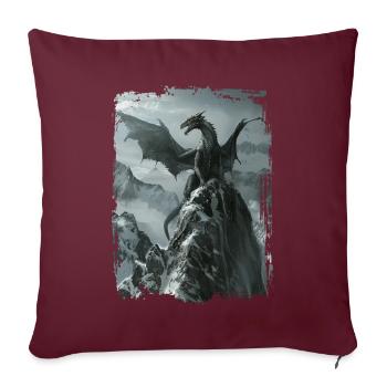 Drachen - Sofakissenbezug 45 x 45 cm - Burgunderrot - Vorne