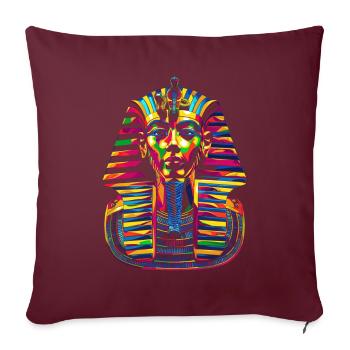 Pharao König Tut Popart - Sofakissenbezug 45 x 45 cm - Burgunderrot - Vorne