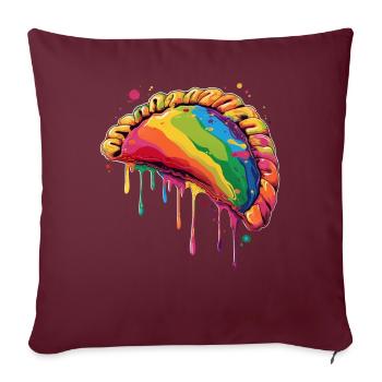 Pierogi Polonais Pologne Popart - Housse de coussin décorative 45 x 45 cm - bordeaux - Devant