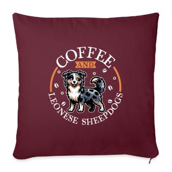 Kaffee und Carea Leonés - Sofakissenbezug 45 x 45 cm - Burgunderrot - Vorne