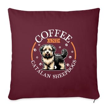 Café et Gos d’Atura Català - Housse de coussin décorative 45 x 45 cm - bordeaux - Devant
