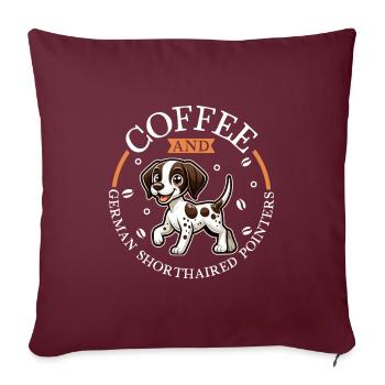Café et German Shorthair - Housse de coussin décorative 45 x 45 cm - bordeaux - Devant