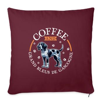 Kaffee und Grand Bleu de Gascogne - Sofakissenbezug 45 x 45 cm - Burgunderrot - Vorne
