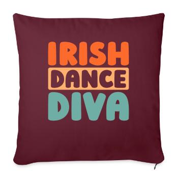 Irish Dance Irischer Tanz - Sofakissenbezug 45 x 45 cm - Burgunderrot - Vorne