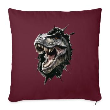 Dinosaure - Housse de coussin décorative 45 x 45 cm - bordeaux - Devant