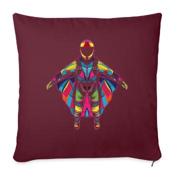 Wingsuit Flying Wingsuit Aviateur Saut en parachute - Housse de coussin décorative 45 x 45 cm - bordeaux - Devant