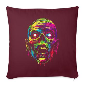 Zombie Halloween Spooky Pop Art - Housse de coussin décorative 45 x 45 cm - bordeaux - Devant