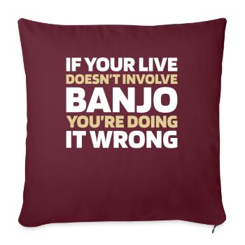 Banjo - Housse de coussin décorative 45 x 45 cm - bordeaux - Devant