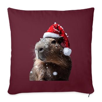 Capybara - Housse de coussin décorative 45 x 45 cm - bordeaux - Devant