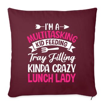 Employé de la cafétéria Multitâche Alimentation des enfants - Housse de coussin décorative 45 x 45 cm - bordeaux - Devant