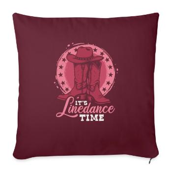 C’est l’heure de la danse en ligne - Fan de country - Cadeau - Housse de coussin décorative 45 x 45 cm - bordeaux - Devant