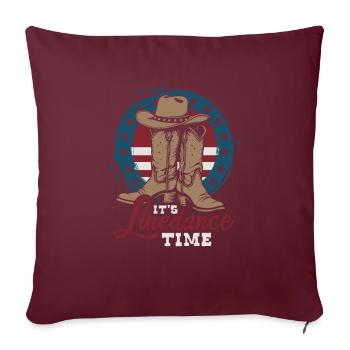 C’est l’heure de la danse en ligne - Fan de country - Cadeau - Housse de coussin décorative 45 x 45 cm - bordeaux - Devant
