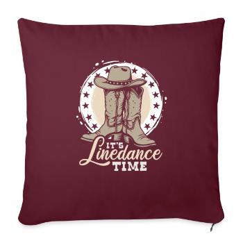 C’est l’heure de la danse en ligne - Fan de country - Cadeau - Housse de coussin décorative 45 x 45 cm - bordeaux - Devant