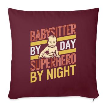 Baby-sitter - Housse de coussin décorative 45 x 45 cm - bordeaux - Devant