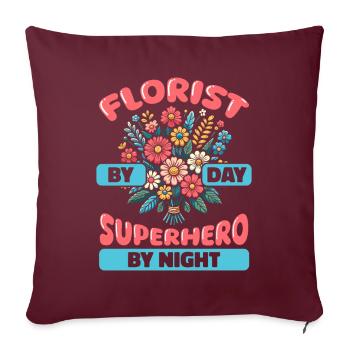 Fleuriste Fleuriste Fleuriste - Housse de coussin décorative 45 x 45 cm - bordeaux - Devant