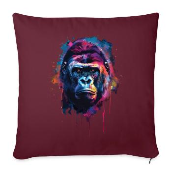 Gorille - Housse de coussin décorative 45 x 45 cm - bordeaux - Devant