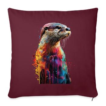 Otter - Sofakissenbezug 45 x 45 cm - Burgunderrot - Vorne