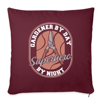 Jardinier - Housse de coussin décorative 45 x 45 cm - bordeaux - Devant