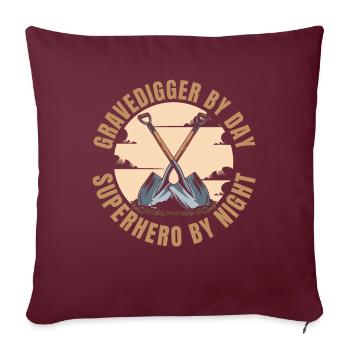 Fossoyeur Assistant funéraire - Housse de coussin décorative 45 x 45 cm - bordeaux - Devant