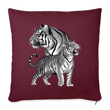 Tigre - Housse de coussin décorative 45 x 45 cm - bordeaux - Devant