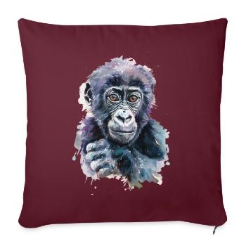 Gorille - Housse de coussin décorative 45 x 45 cm - bordeaux - Devant