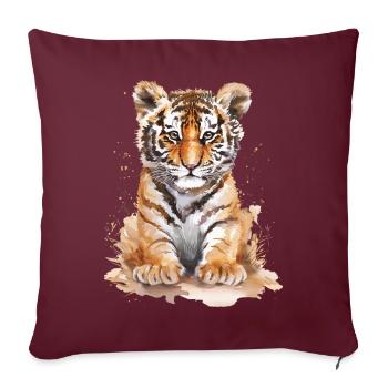 Tigre - Housse de coussin décorative 45 x 45 cm - bordeaux - Devant