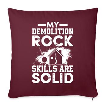 Drôle de démolition de maison Jour Compétence de démolition - Housse de coussin décorative 45 x 45 cm - bordeaux - Devant