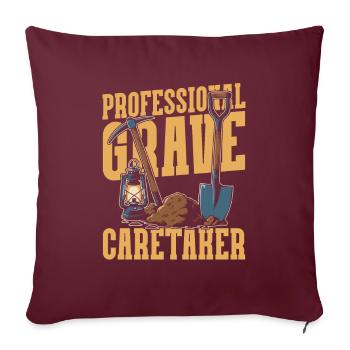 Fossoyeur Assistant funéraire - Housse de coussin décorative 45 x 45 cm - bordeaux - Devant