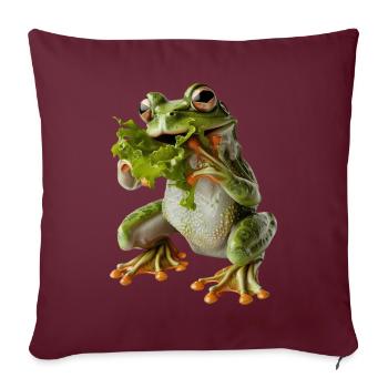 Frosch - Sofakissenbezug 45 x 45 cm - Burgunderrot - Vorne