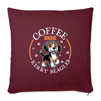 Café et Kerry Beagle - Housse de coussin décorative 45 x 45 cm - bordeaux - Devant