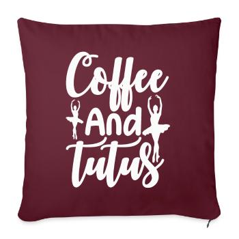 Danse Classique Danseuse Café et Tutus - Housse de coussin décorative 45 x 45 cm - bordeaux - Devant
