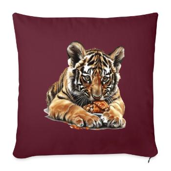 Tigre - Housse de coussin décorative 45 x 45 cm - bordeaux - Devant