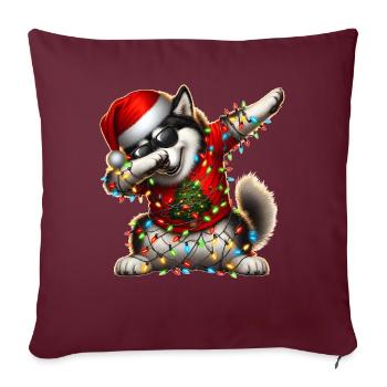 Lunettes de soleil à pois Alaskan Malamute Chien Niedli - Housse de coussin décorative 45 x 45 cm - bordeaux - Devant