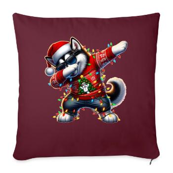 Lunettes de soleil à pois Alaskan Malamute Chien Niedli - Housse de coussin décorative 45 x 45 cm - bordeaux - Devant