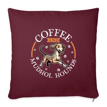 Chien de café et de mudhol - Housse de coussin décorative 45 x 45 cm - bordeaux - Devant
