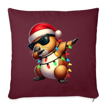 Dabbing Capybara Capibara Lunettes de soleil mignon - Housse de coussin décorative 45 x 45 cm - bordeaux - Devant