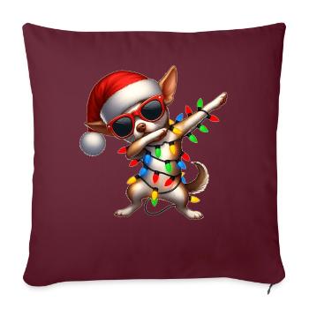 Tupfende Chihuahua Hund Sonnenbrille Niedlich Weih - Sofakissenbezug 45 x 45 cm - Burgunderrot - Vorne