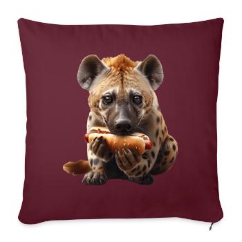 Hyène - Housse de coussin décorative 45 x 45 cm - bordeaux - Devant