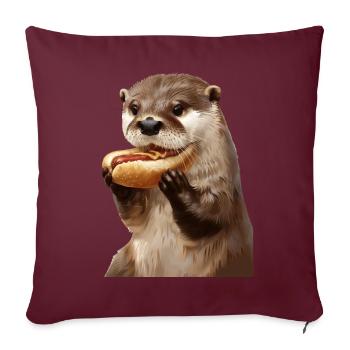 Otter - Sofakissenbezug 45 x 45 cm - Burgunderrot - Vorne