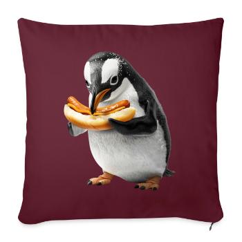 Pinguin - Sofakissenbezug 45 x 45 cm - Burgunderrot - Vorne
