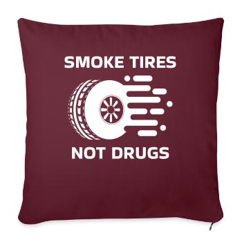 Smoke Tires Reifen Räder Räderwechsel - Sofakissenbezug 45 x 45 cm - Burgunderrot - Vorne