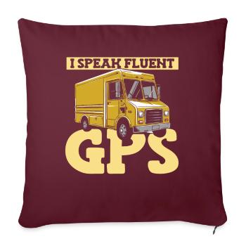 Chauffeur-livreur - Housse de coussin décorative 45 x 45 cm - bordeaux - Devant