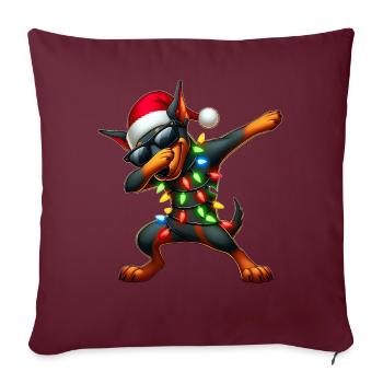 Tupfende Dobermann Hund Sonnenbrille Niedlich Weih - Sofakissenbezug 45 x 45 cm - Burgunderrot - Vorne