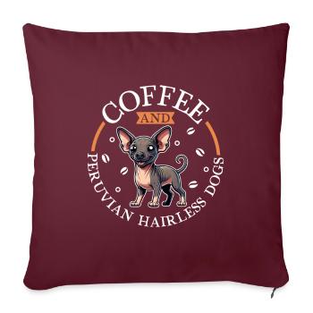 Café et viringo péruvien - Housse de coussin décorative 45 x 45 cm - bordeaux - Devant