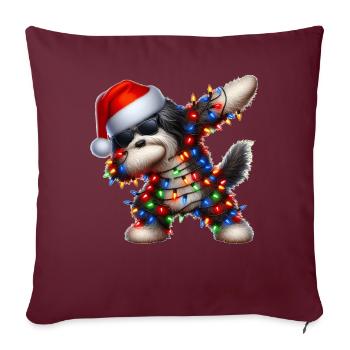 Tupfende Havaneser Hund Sonnenbrille Niedlich Weih - Sofakissenbezug 45 x 45 cm - Burgunderrot - Vorne