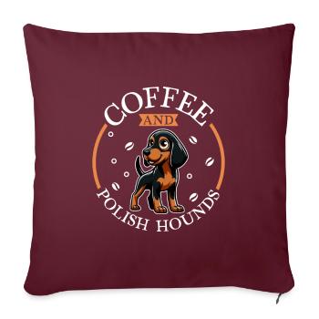 Chien de café et de polonais - Housse de coussin décorative 45 x 45 cm - bordeaux - Devant