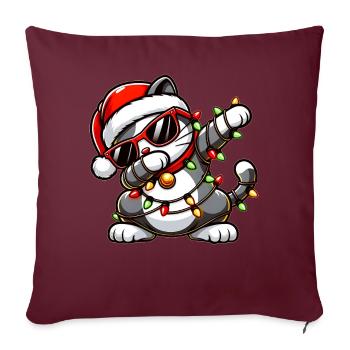 Chat Japonais Polluant Maneki Neko Happy W - Housse de coussin décorative 45 x 45 cm - bordeaux - Devant