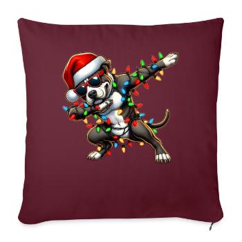 Tupfende Pitbull Pittie Sonnenbrille Niedlich Weih - Sofakissenbezug 45 x 45 cm - Burgunderrot - Vorne
